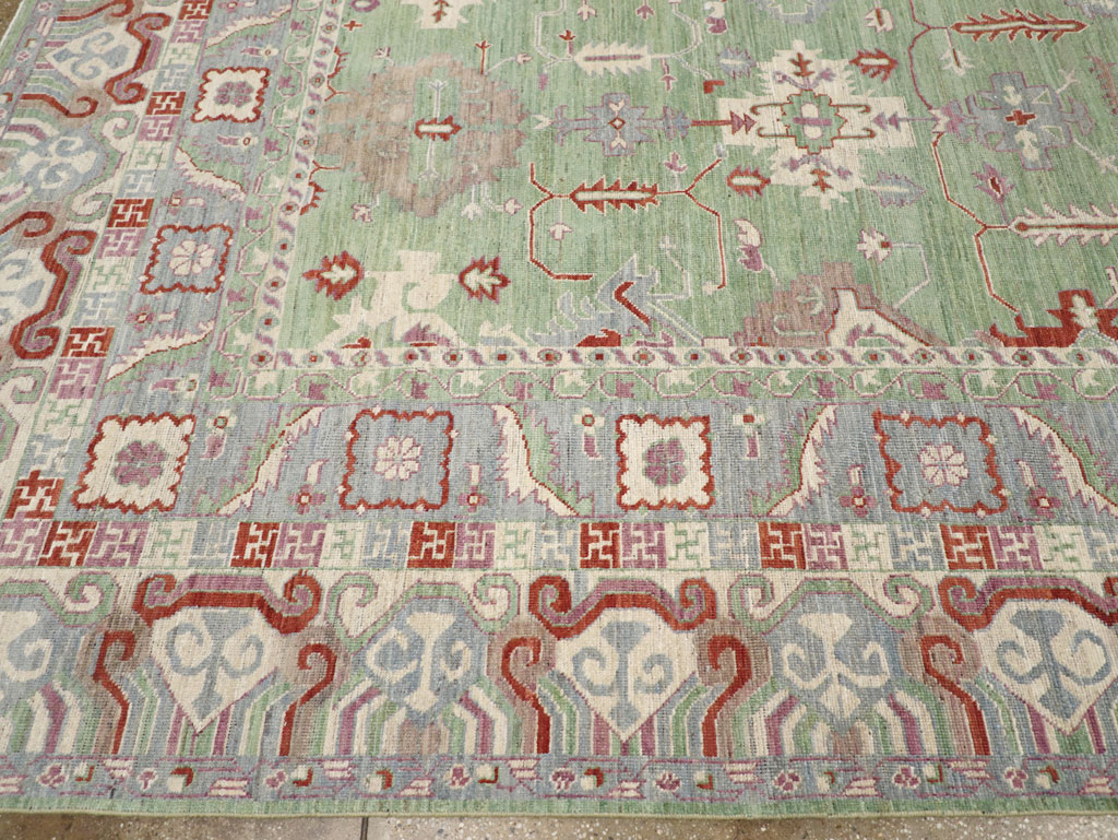 Modern East Turkestan Khotan Room Size Carpet, No.31733 - Staging