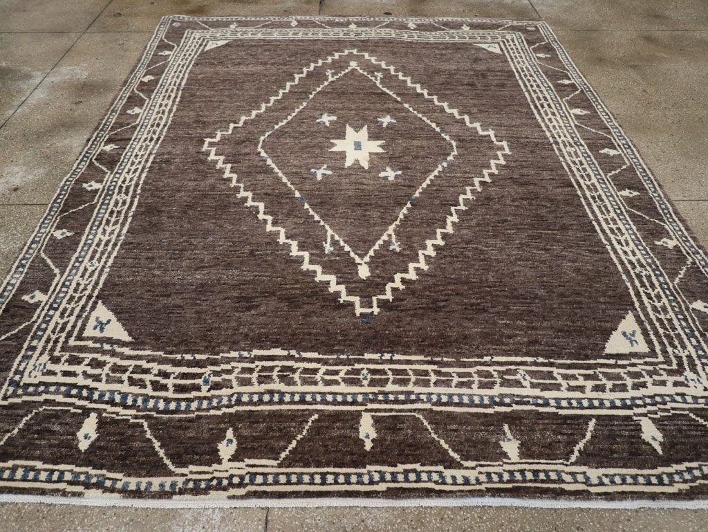 Modern Tibetan Agra Style Small Room Size Carpet, No.31736 - Staging