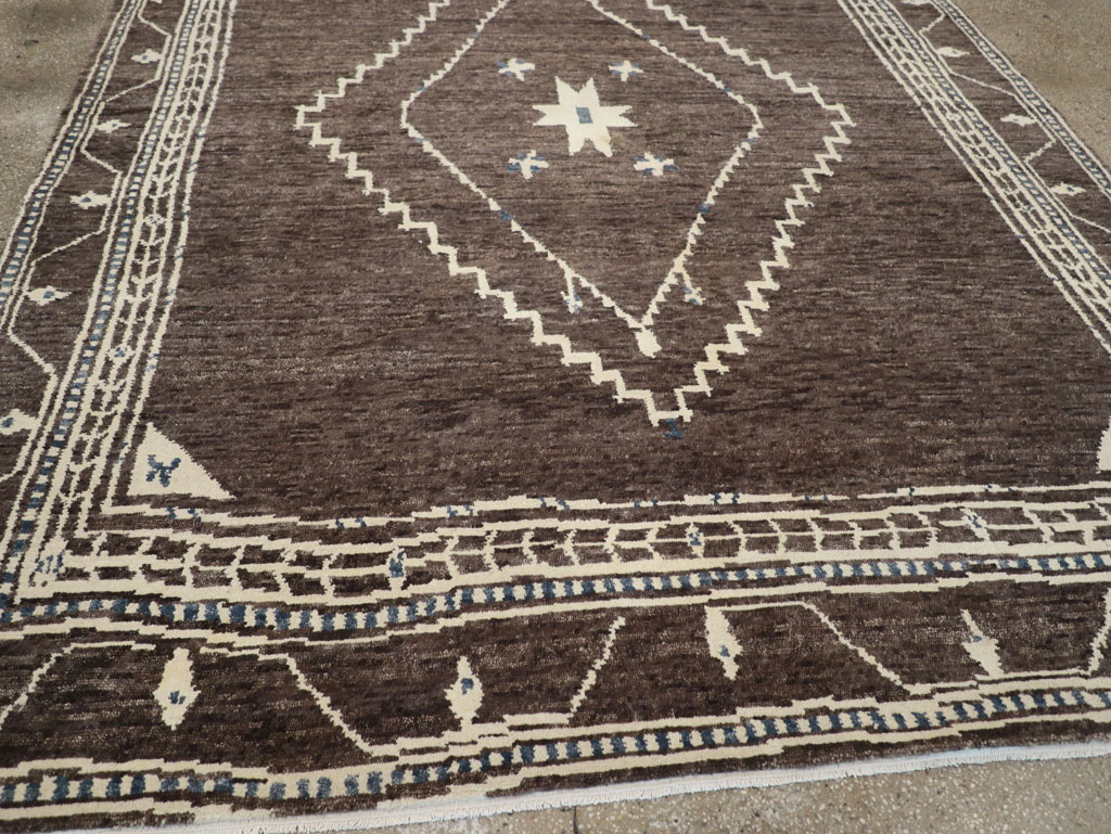 Modern Tibetan Agra Style Small Room Size Carpet, No.31736 - Staging