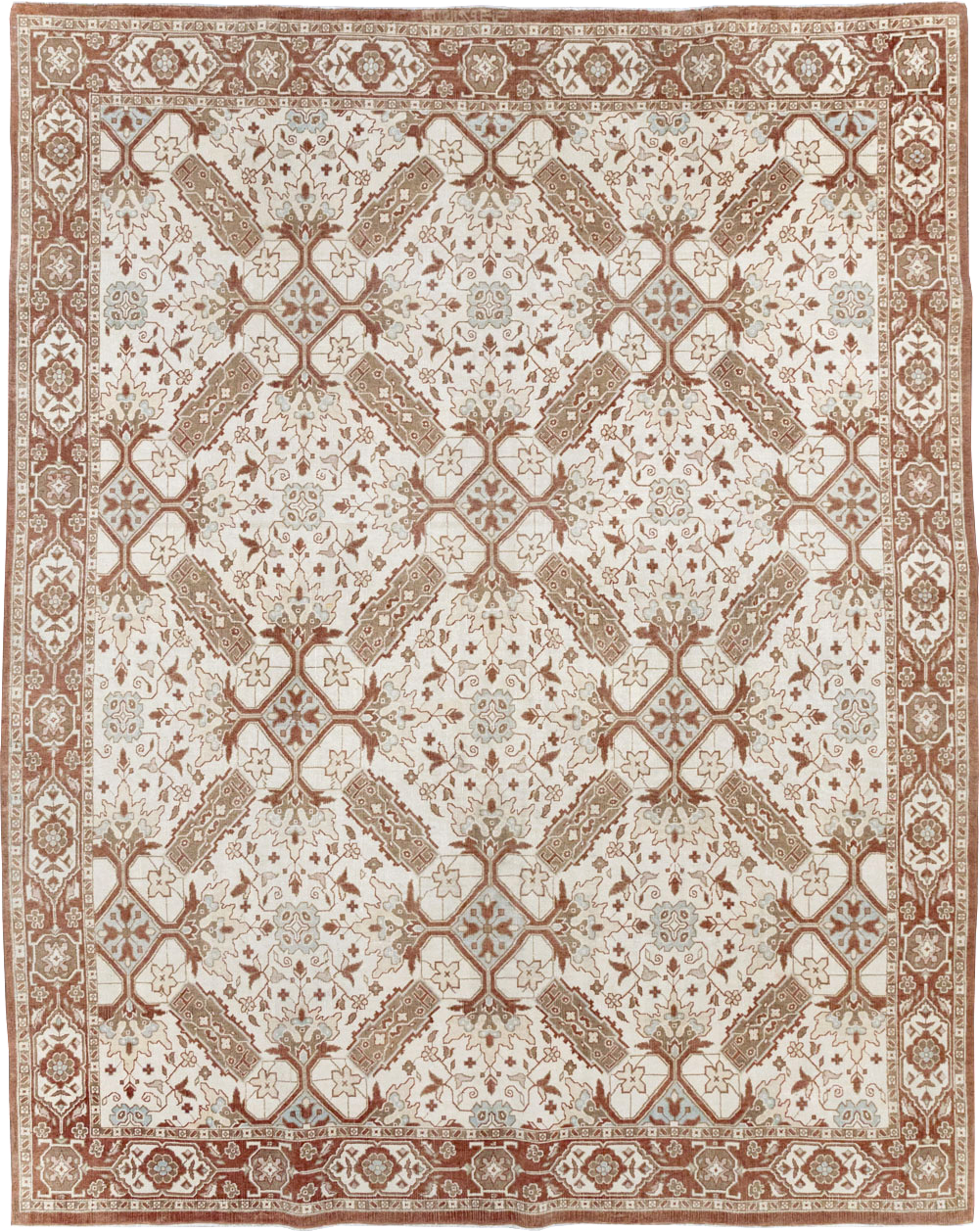 Vintage Indian Cotton Agra Small Room Size Carpet, No.31739 - Staging