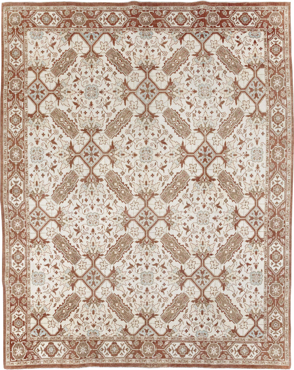 Vintage Indian Cotton Agra Small Room Size Carpet, No.31739 - Staging