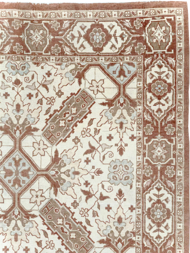 Vintage Indian Cotton Agra Small Room Size Carpet, No.31739 - Staging