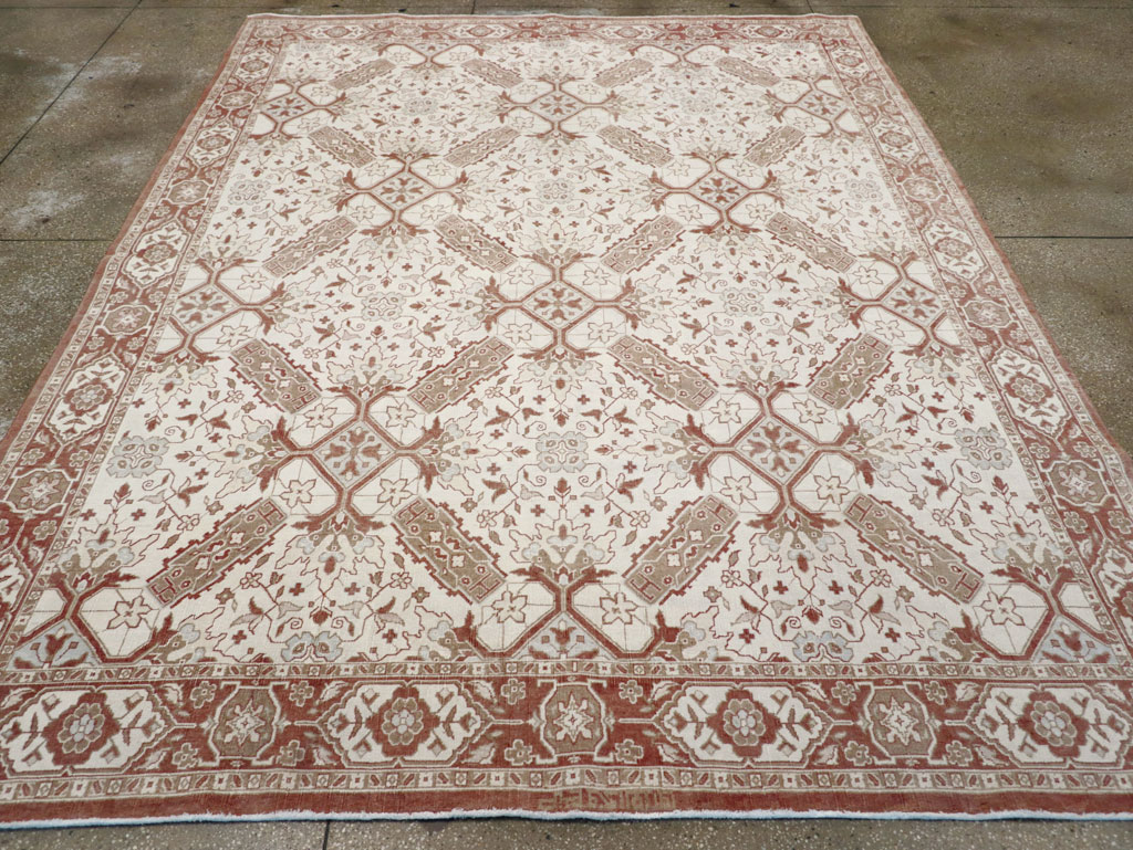 Vintage Indian Cotton Agra Small Room Size Carpet, No.31739 - Staging