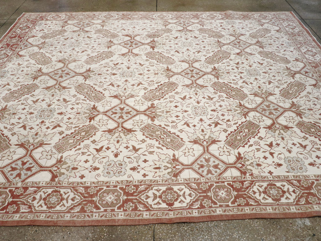 Vintage Indian Cotton Agra Small Room Size Carpet, No.31739 - Staging