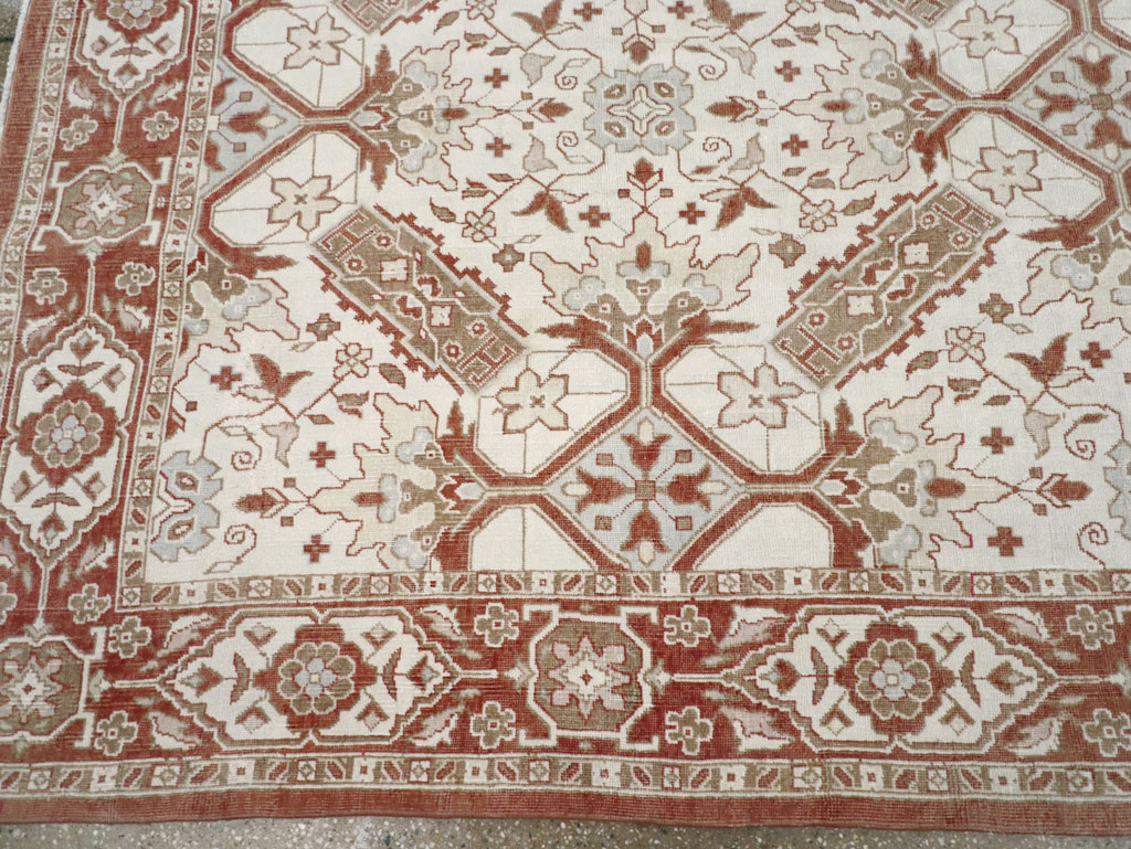 Vintage Indian Cotton Agra Small Room Size Carpet, No.31739 - Staging