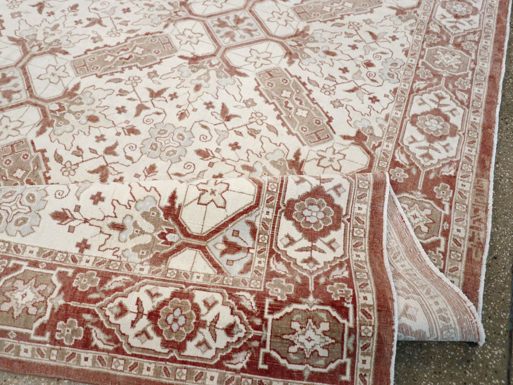 Vintage Indian Cotton Agra Small Room Size Carpet, No.31739 - Staging