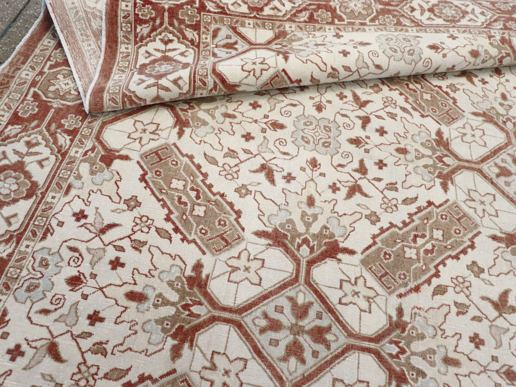 Vintage Indian Cotton Agra Small Room Size Carpet, No.31739 - Staging