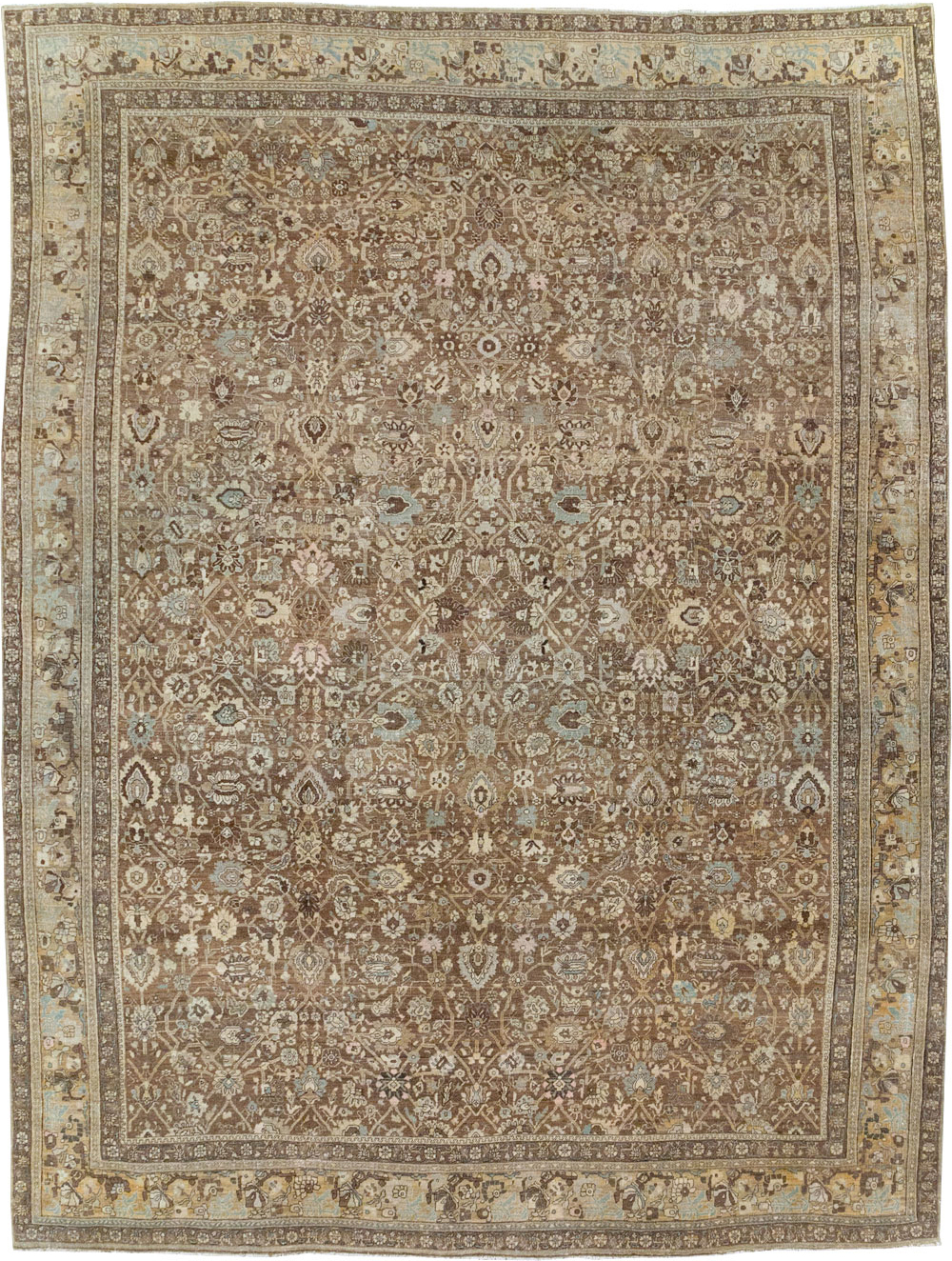 Antique Persian Bidjar Room Size Carpet, No.31740 - Staging