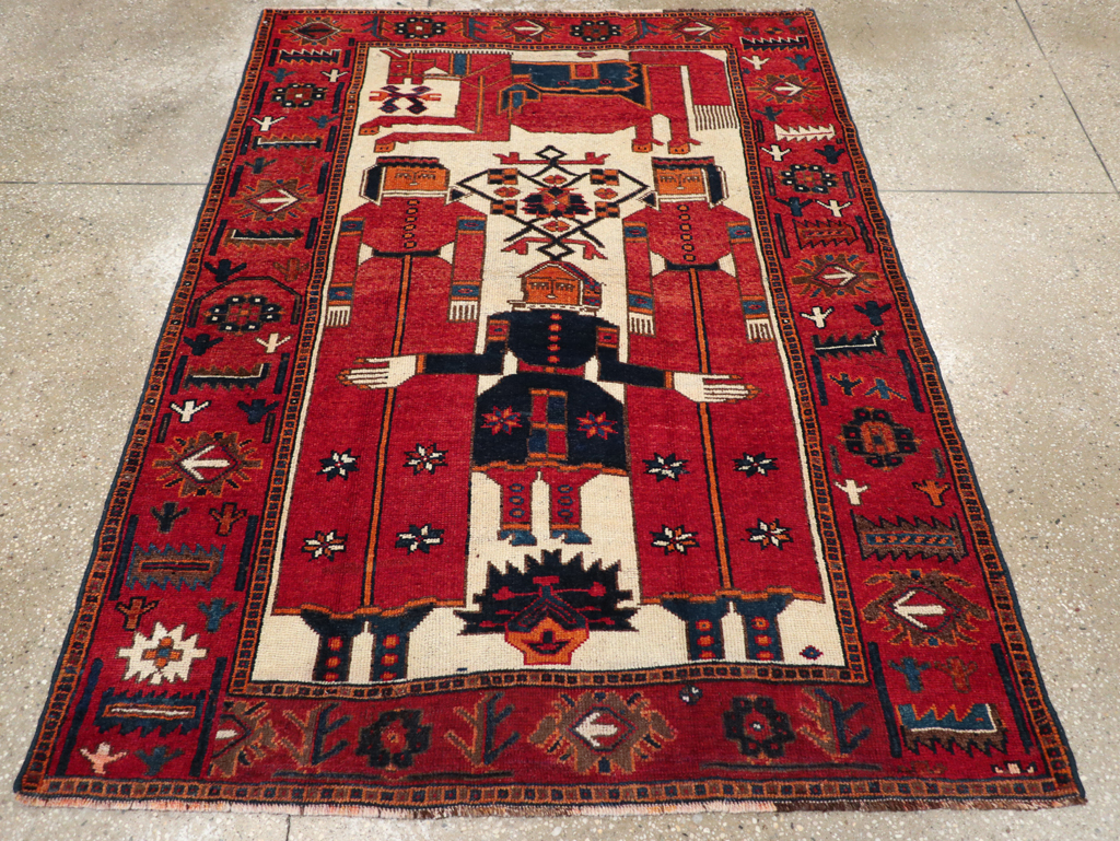 Vintage Bakhtiari Pictorial Rug, No.31746 - Staging