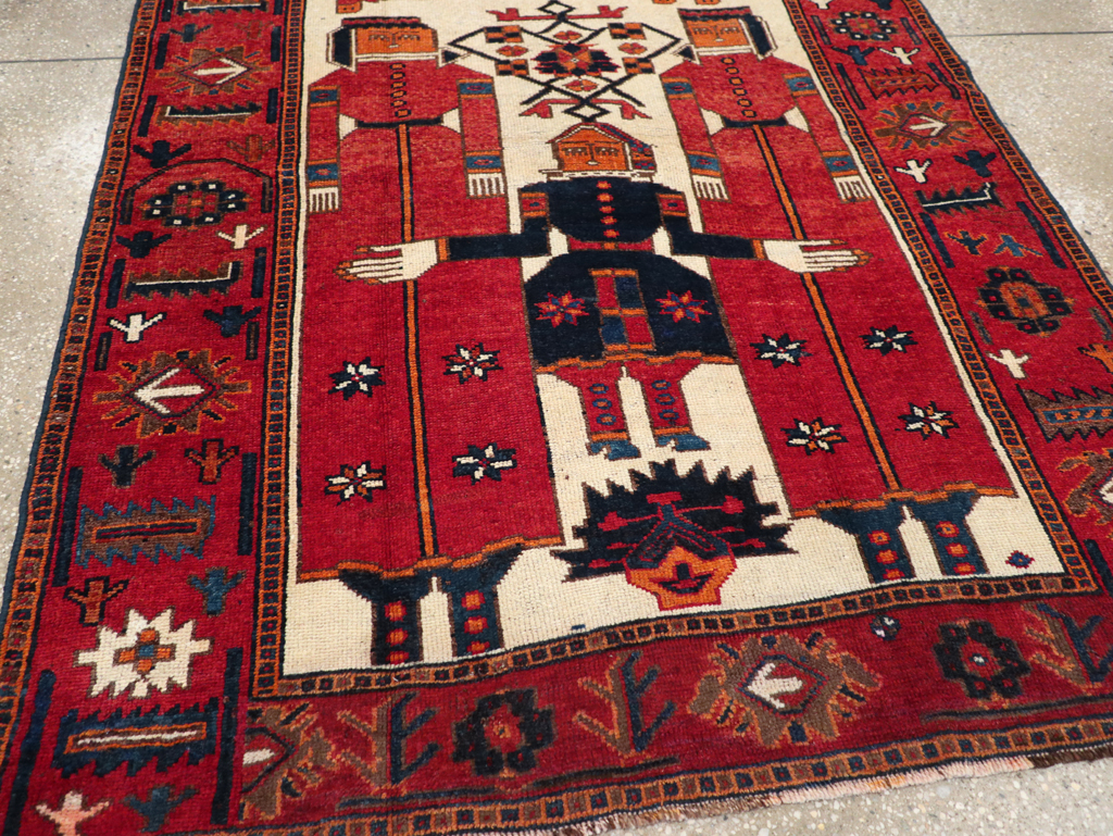 Vintage Bakhtiari Pictorial Rug, No.31746 - Staging