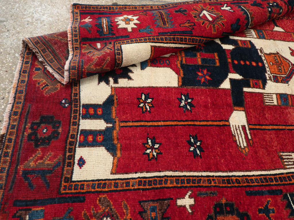 Vintage Bakhtiari Pictorial Rug, No.31746 - Staging