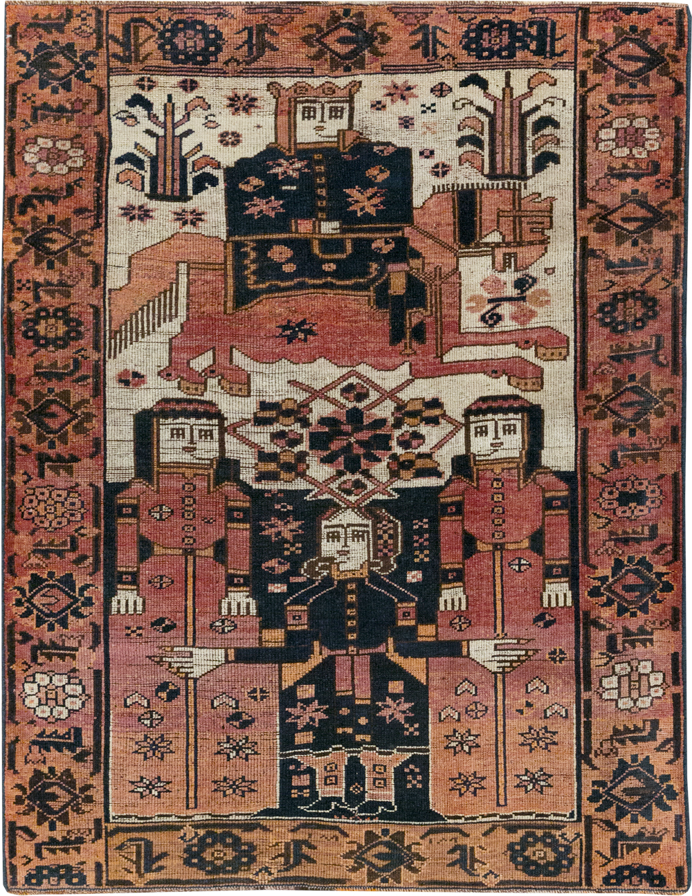 Vintage Persian Bakhtiari Rug, No.31747 - Staging