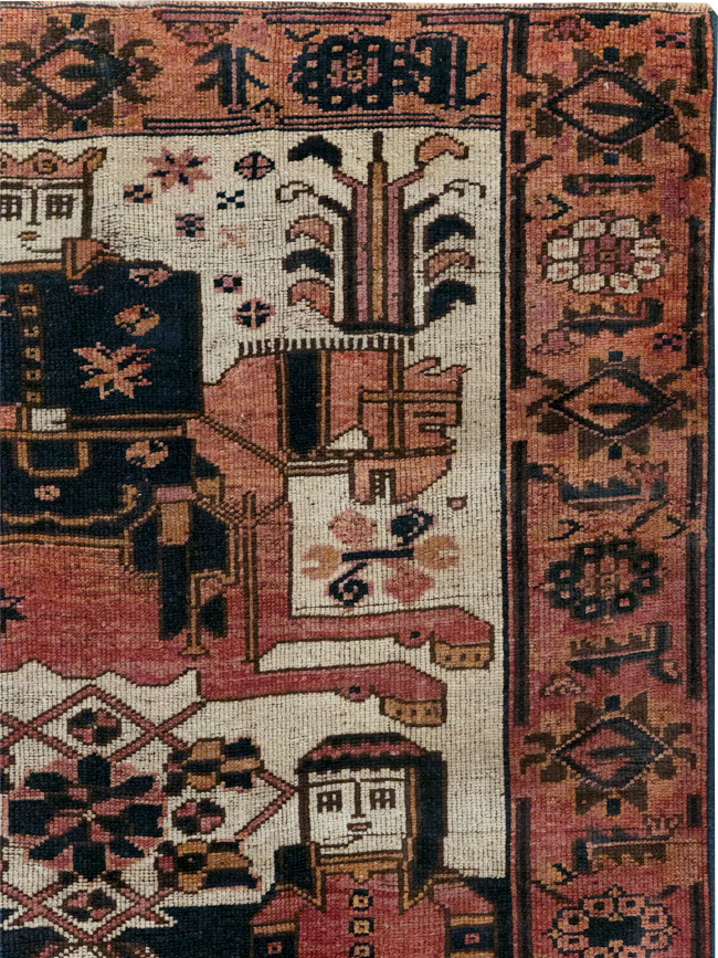 Vintage Persian Bakhtiari Rug, No.31747 - Staging
