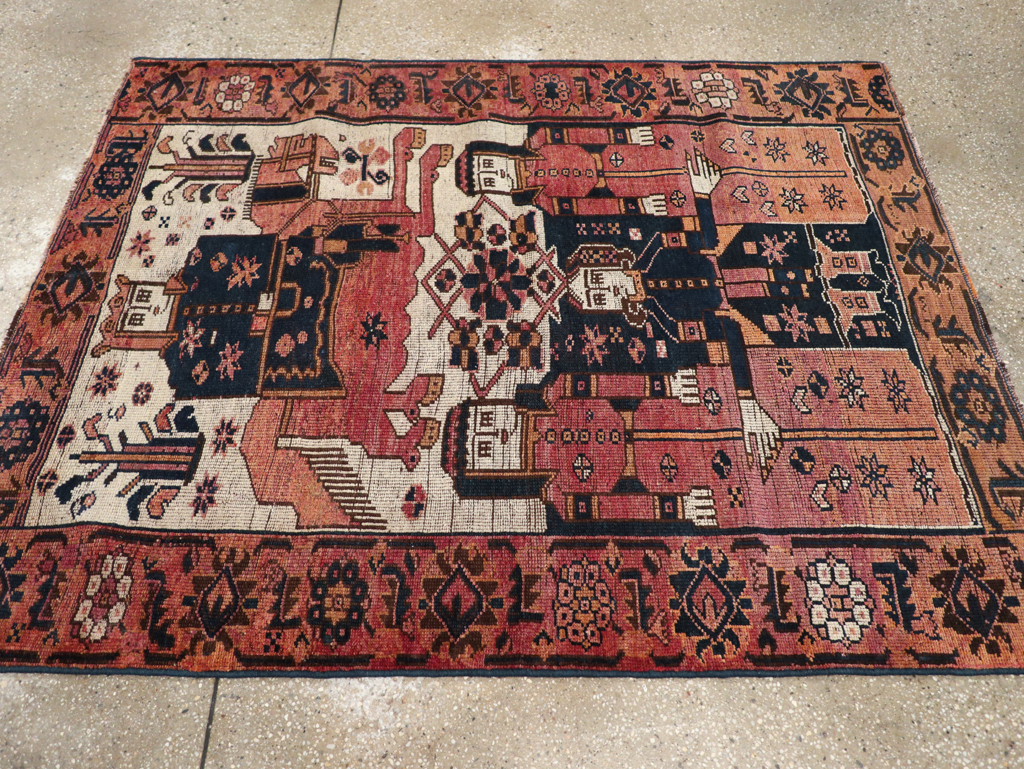 Vintage Persian Bakhtiari Rug, No.31747 - Staging