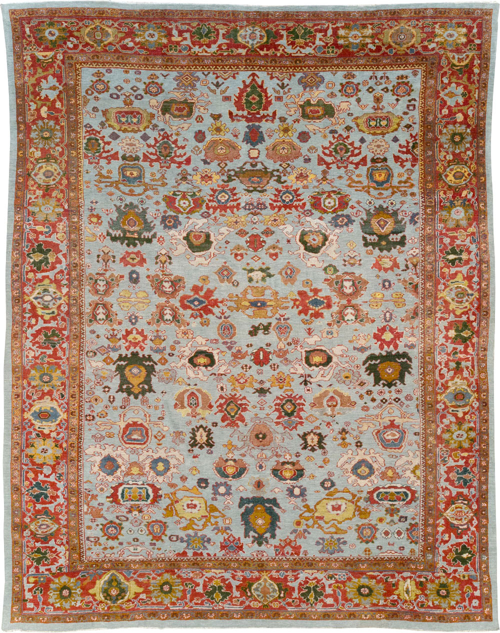 Antique Persian Mahal Large Room Size Carpet, No.31748 - Staging