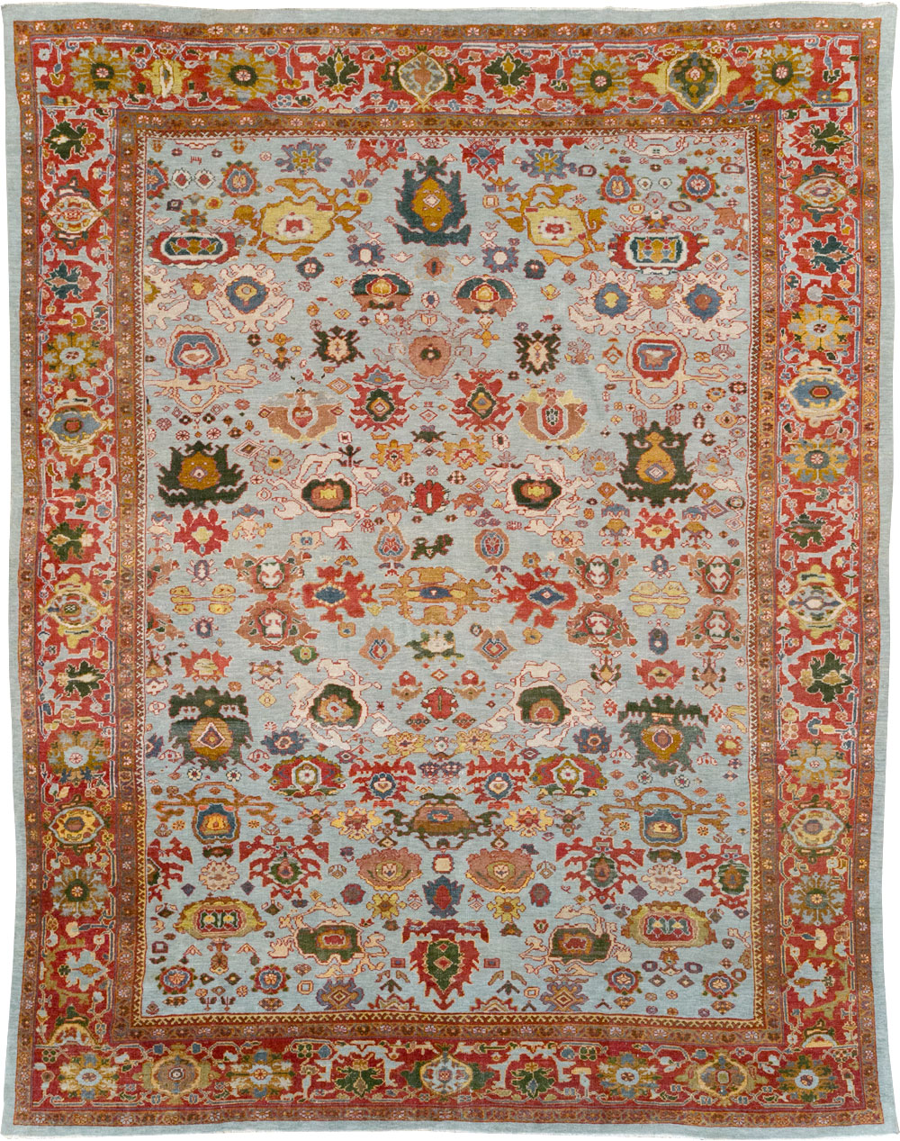 Antique Persian Mahal Large Room Size Carpet, No.31748 - Staging