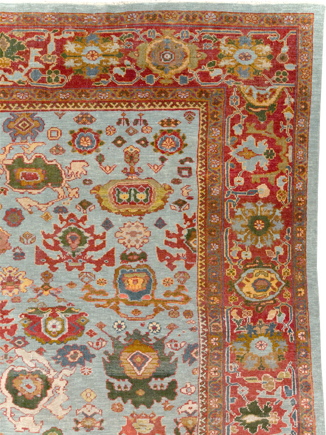 Antique Persian Mahal Large Room Size Carpet, No.31748 - Staging