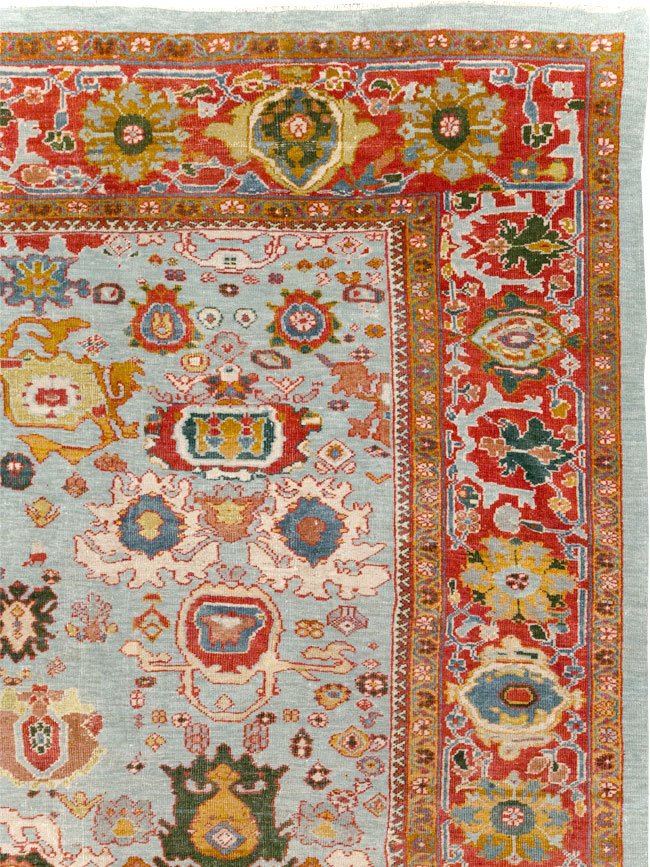 Antique Persian Mahal Large Room Size Carpet, No.31748 - Staging