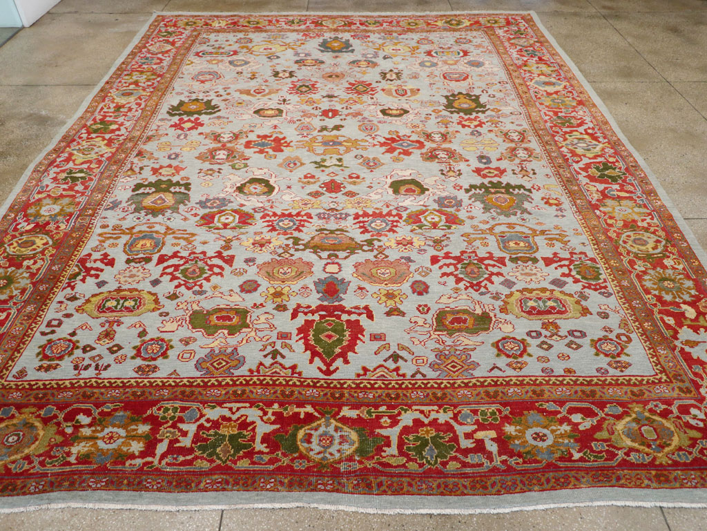 Antique Persian Mahal Large Room Size Carpet, No.31748 - Staging