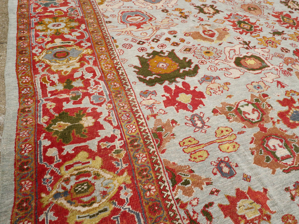 Antique Persian Mahal Large Room Size Carpet, No.31748 - Staging