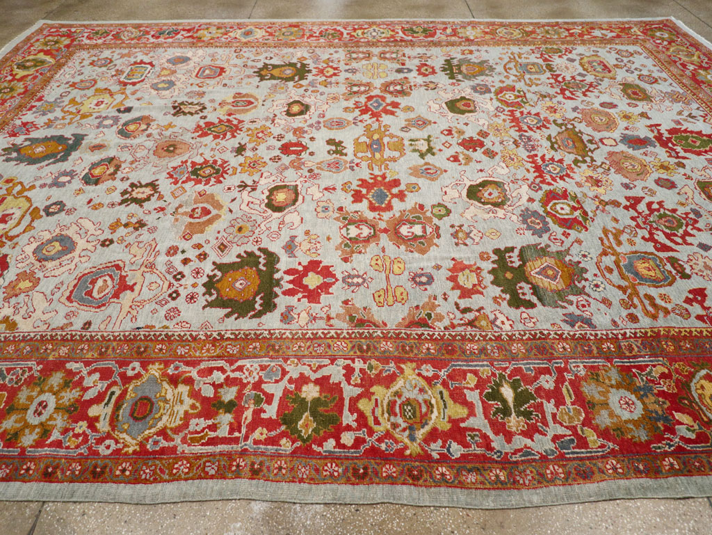 Antique Persian Mahal Large Room Size Carpet, No.31748 - Staging