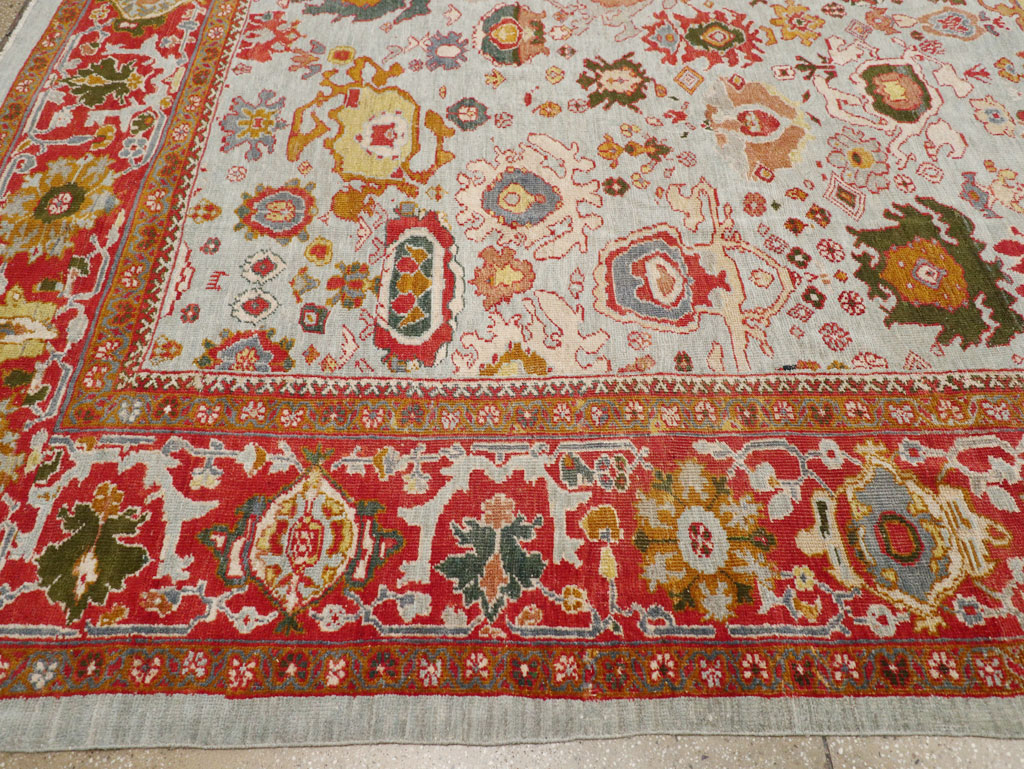 Antique Persian Mahal Large Room Size Carpet, No.31748 - Staging