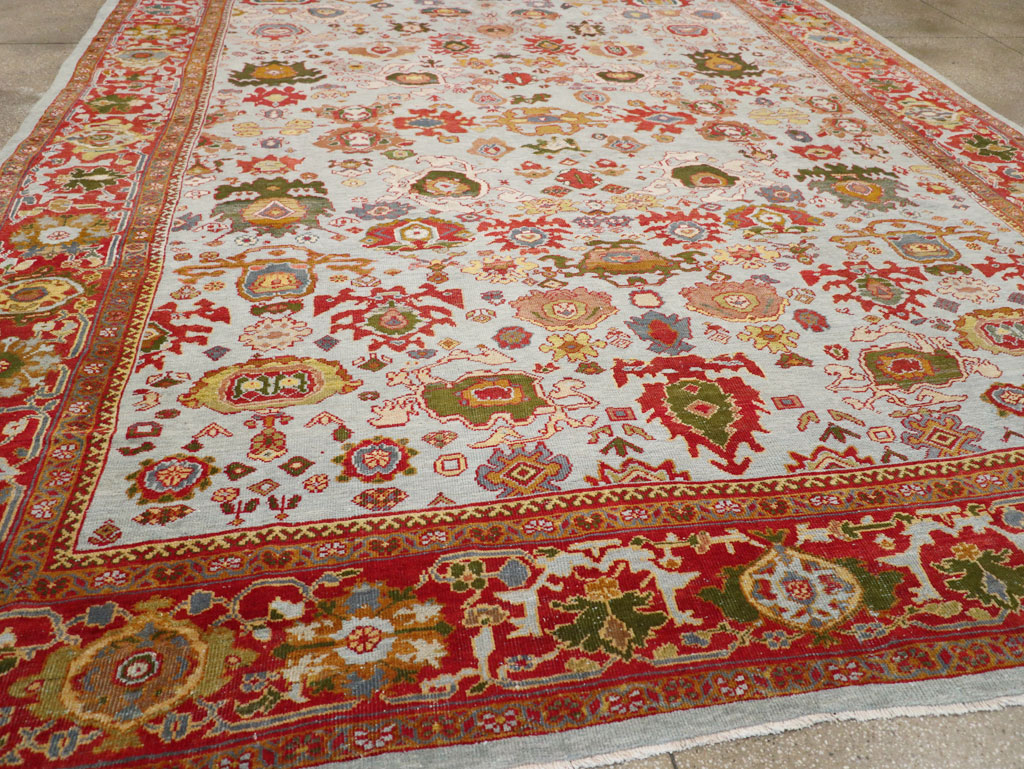 Antique Persian Mahal Large Room Size Carpet, No.31748 - Staging