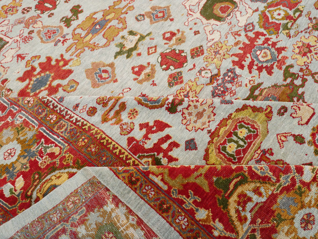Antique Persian Mahal Large Room Size Carpet, No.31748 - Staging