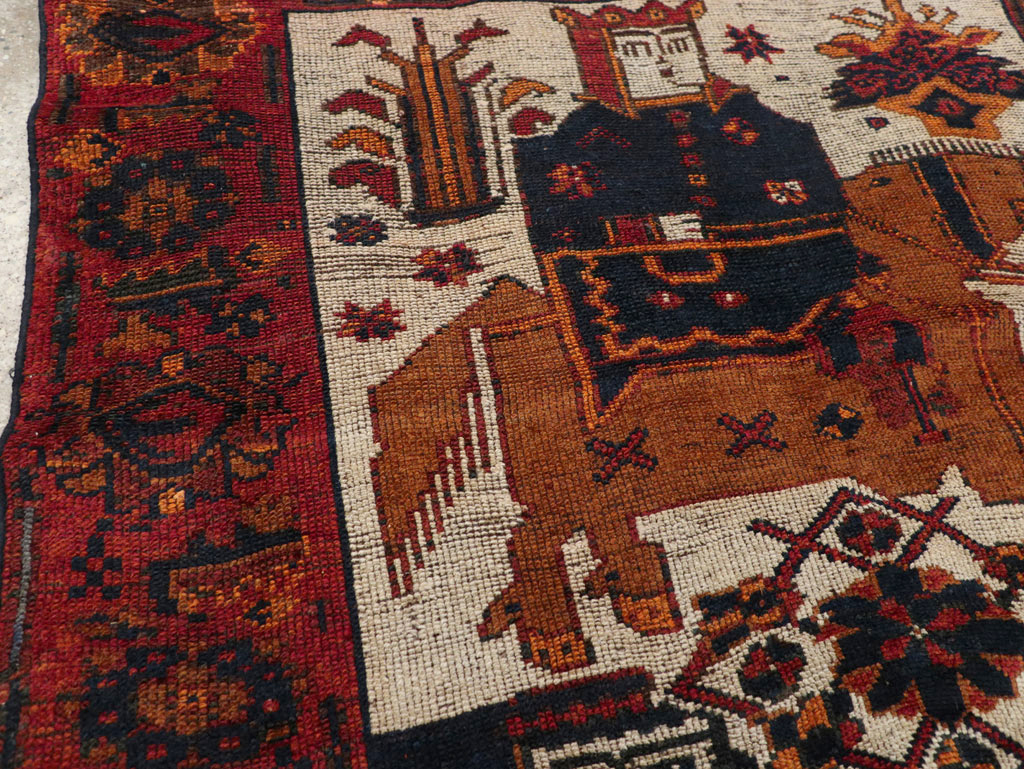 Vintage Persian Bakhtiari Rug, No.31753 - Staging