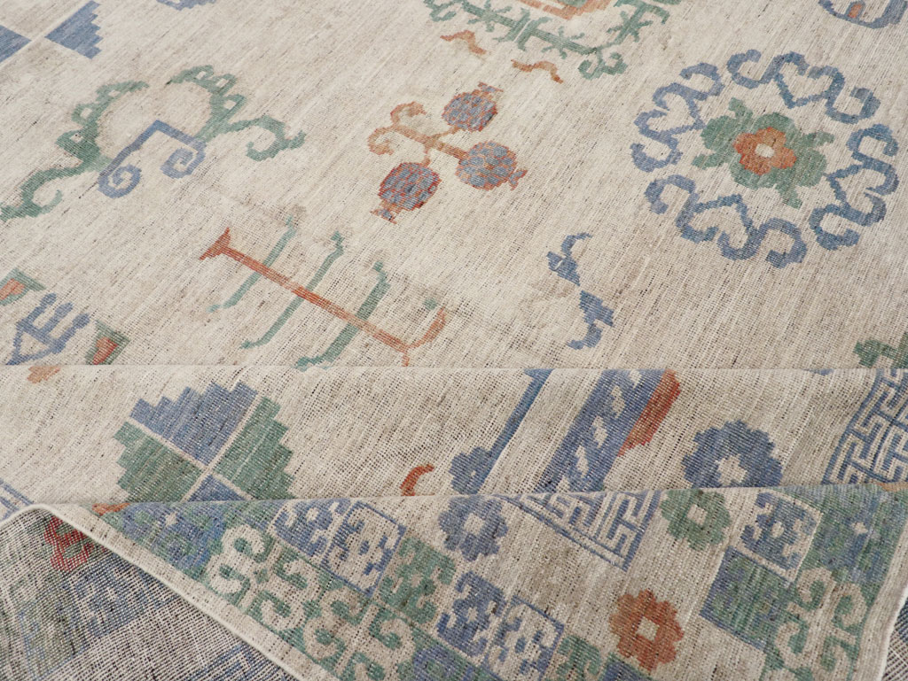 Modern East Turkestan Khotan Room Size Carpet, No.31761 - Staging