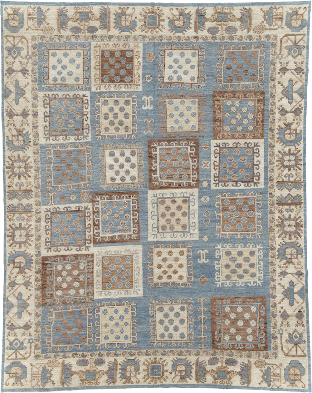 Modern East Turkestan Khotan Room Size Carpet, No.31765 - Staging