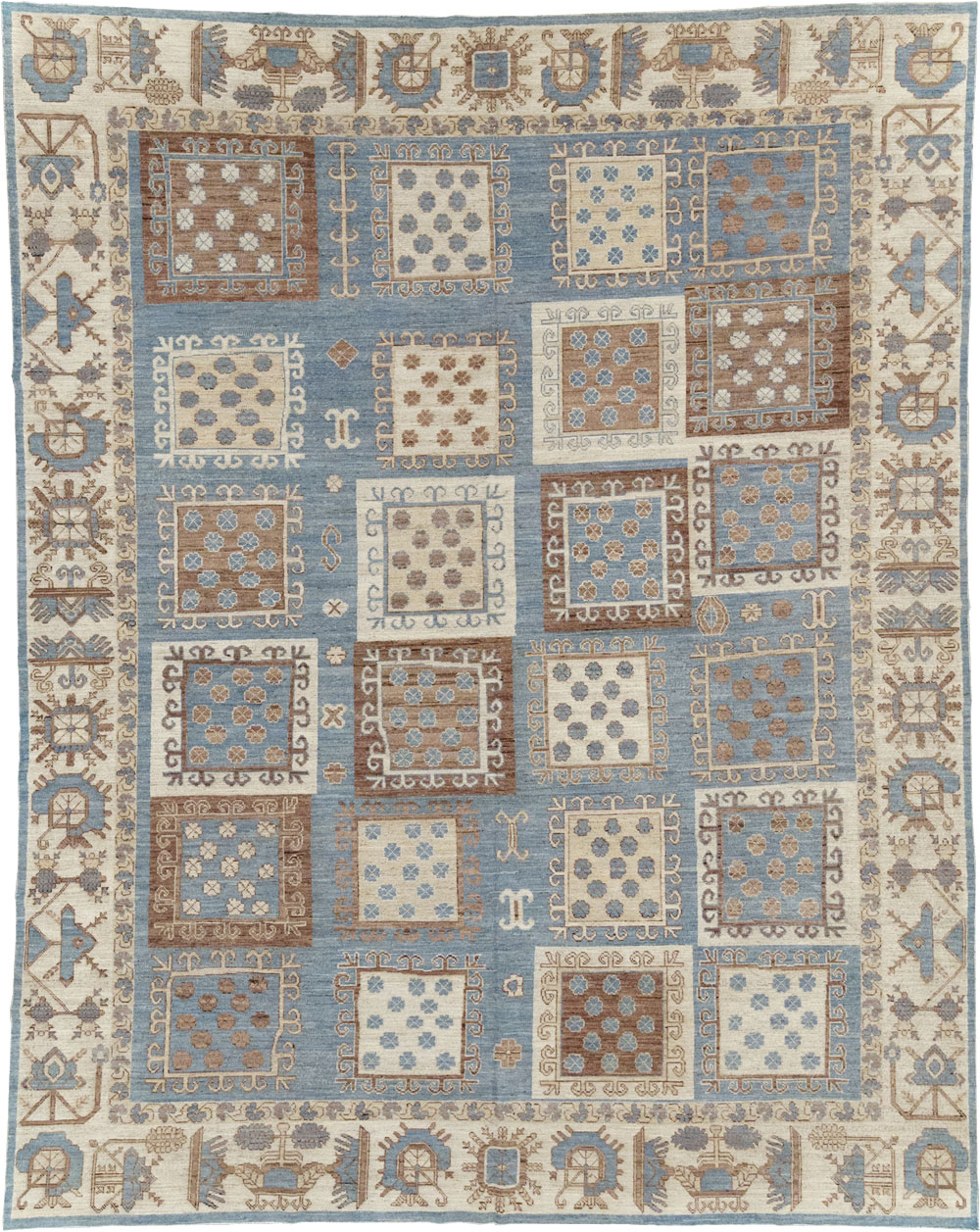 Modern East Turkestan Khotan Room Size Carpet, No.31765 - Staging