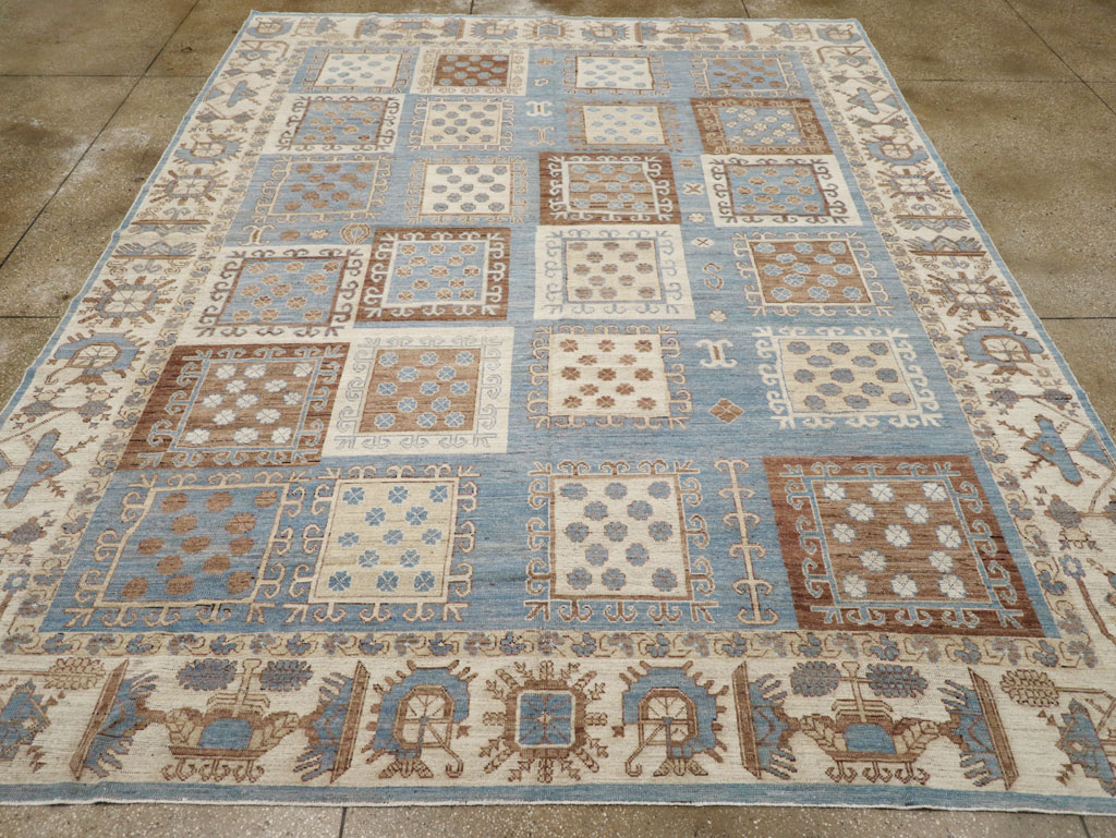 Modern East Turkestan Khotan Room Size Carpet, No.31765 - Staging