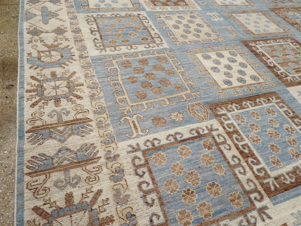Modern East Turkestan Khotan Room Size Carpet, No.31765 - Staging