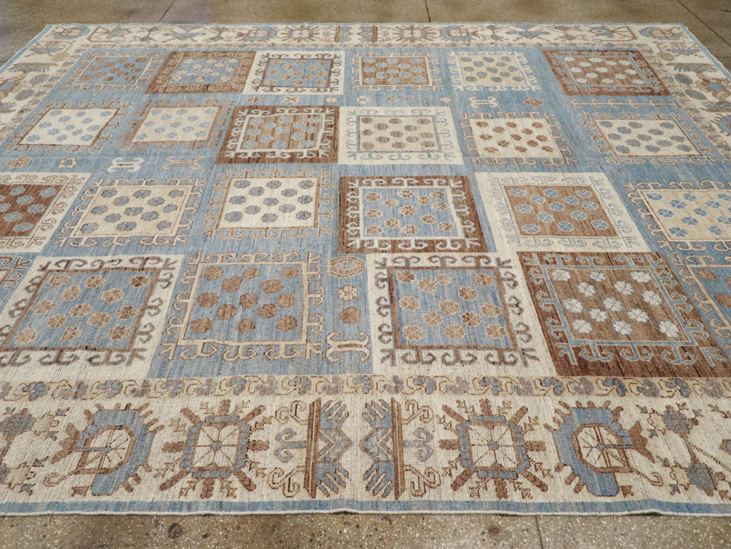 Modern East Turkestan Khotan Room Size Carpet, No.31765 - Staging