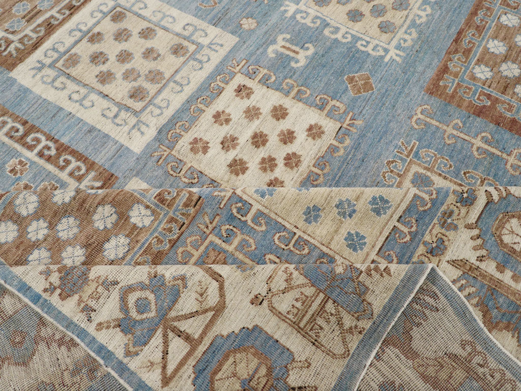 Modern East Turkestan Khotan Room Size Carpet, No.31765 - Staging