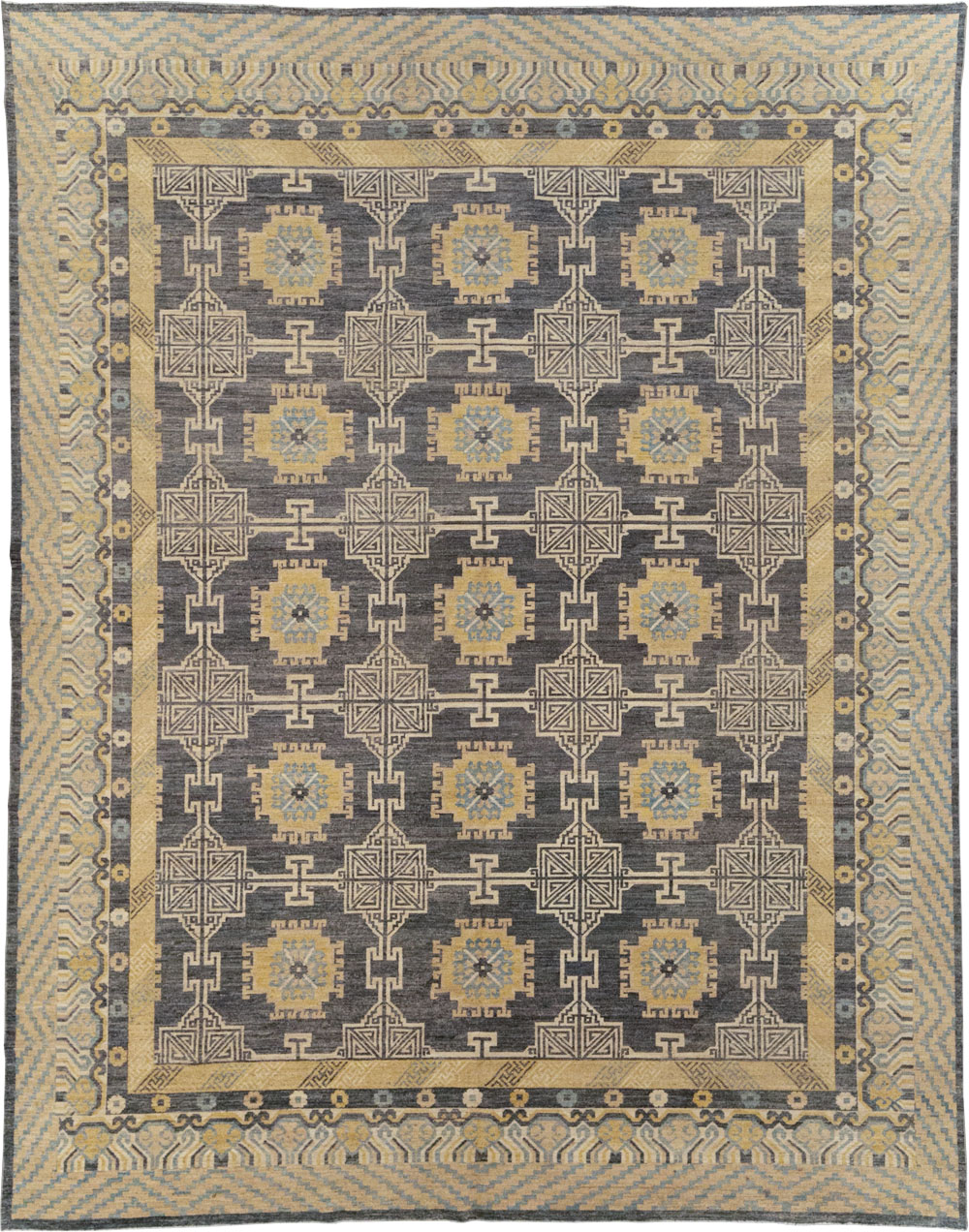 Modern East Turkestan Khotan Room Size Carpet, No.31767 - Staging