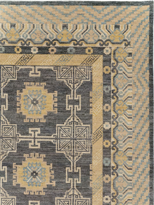 Modern East Turkestan Khotan Room Size Carpet, No.31767 - Staging