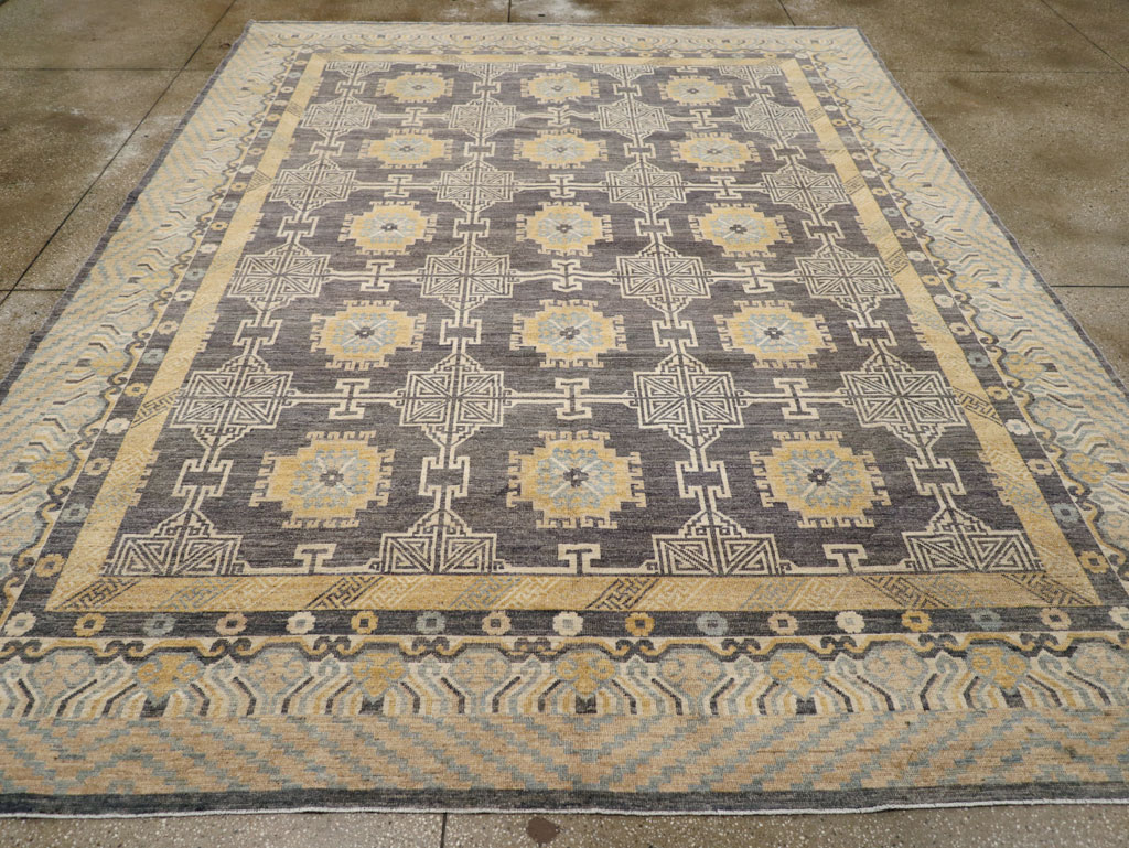 Modern East Turkestan Khotan Room Size Carpet, No.31767 - Staging