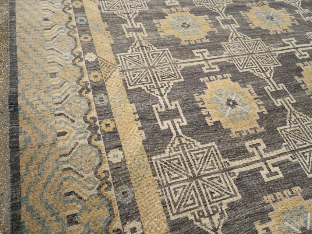 Modern East Turkestan Khotan Room Size Carpet, No.31767 - Staging