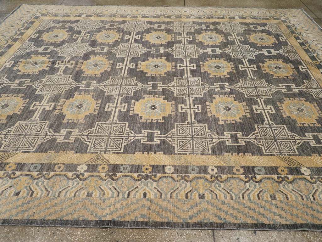 Modern East Turkestan Khotan Room Size Carpet, No.31767 - Staging