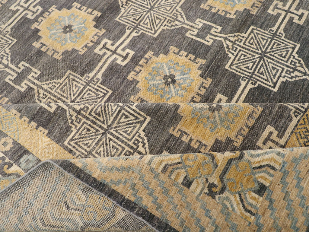 Modern East Turkestan Khotan Room Size Carpet, No.31767 - Staging