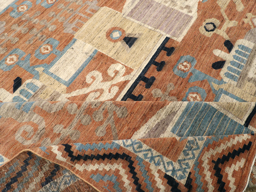 Modern East Turkestan Khotan Room Size Carpet, No.31768 - Staging