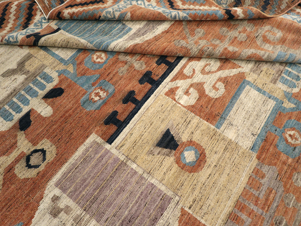 Modern East Turkestan Khotan Room Size Carpet, No.31768 - Staging