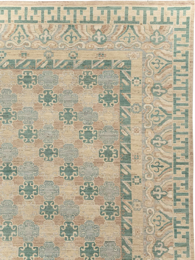 Modern East Turkestan Khotan Large Room Size Carpet, No.31769 - Staging