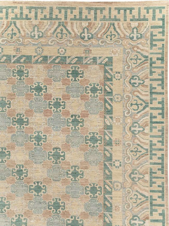 Modern East Turkestan Khotan Large Room Size Carpet, No.31769 - Staging