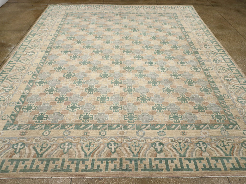 Modern East Turkestan Khotan Large Room Size Carpet, No.31769 - Staging