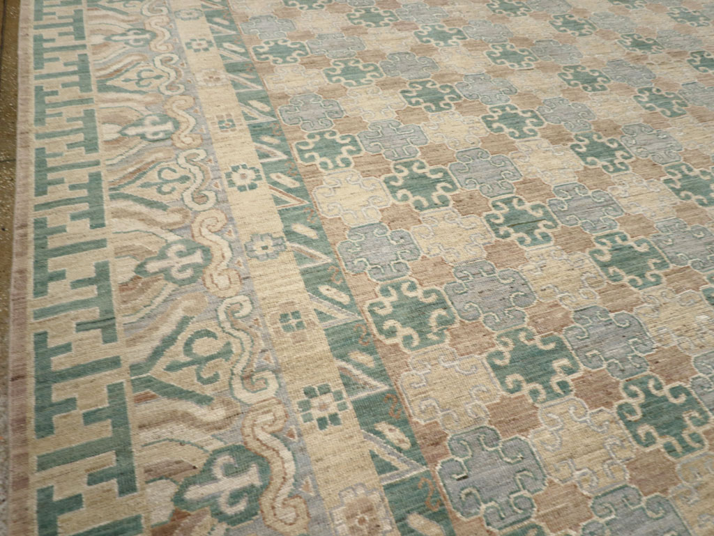 Modern East Turkestan Khotan Large Room Size Carpet, No.31769 - Staging