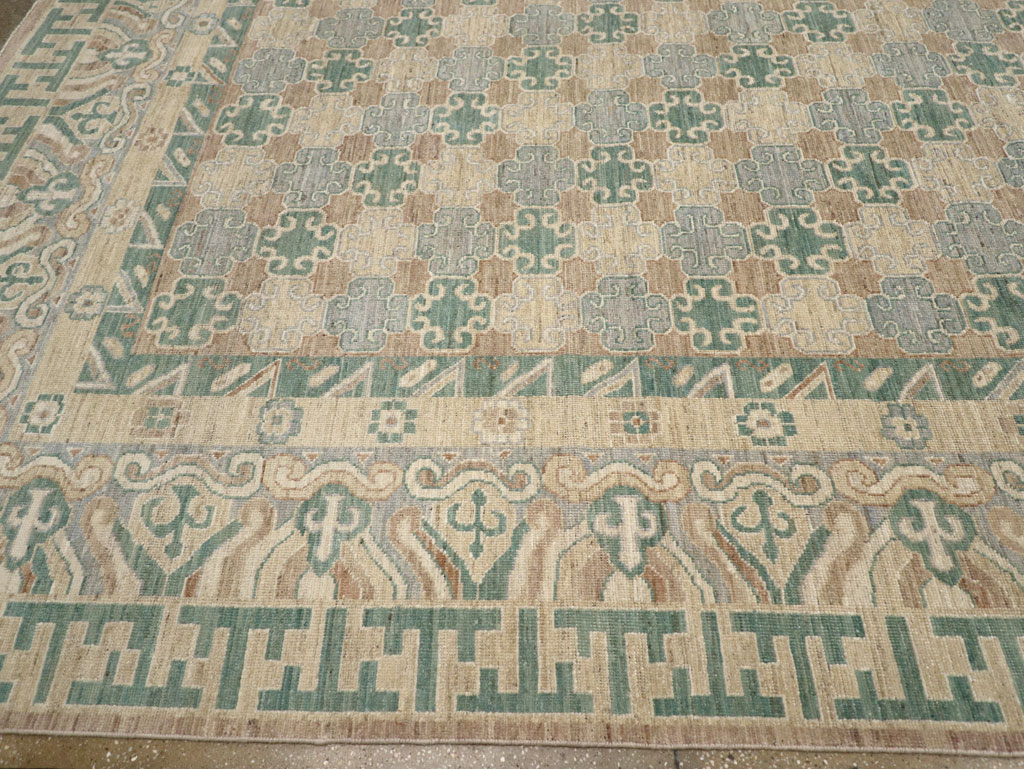 Modern East Turkestan Khotan Large Room Size Carpet, No.31769 - Staging