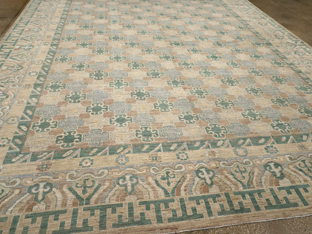 Modern East Turkestan Khotan Large Room Size Carpet, No.31769 - Staging